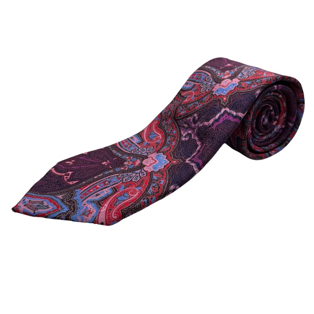 Ermenegildo Zegna Silk Tie, Burgundy, Made in Italy, Like New